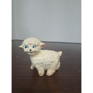 1950s-1960s Retro Kitsch Lamb Ceramic Figurine